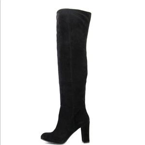 nine west suede black over the knee boot